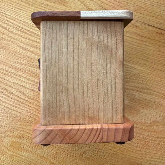 Tzedaka Charity Box Hand Crafted Mixed Hardwoods Star of David Judaica - Picture 2 of 10